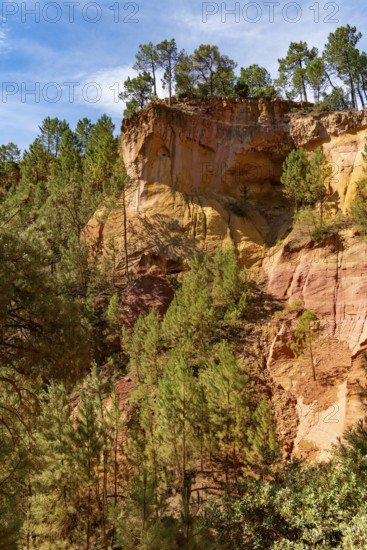 Impression around the Ochre Path near Roussillon, a commune in the Vaucluse department of the