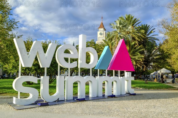 Nov 13, 2024 - Lisbon, Portugal: Colorful letters spell out Web Summit, influential technology