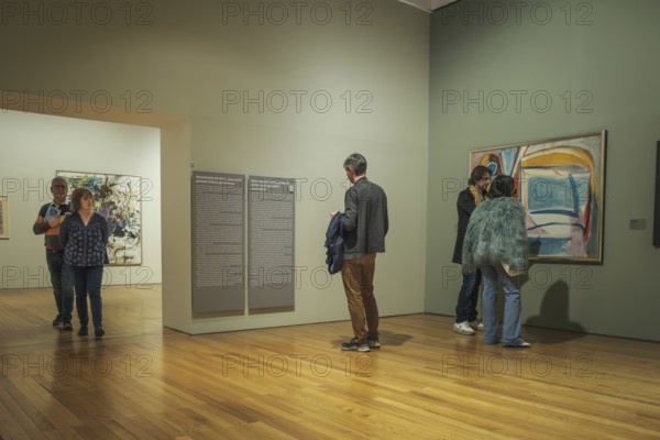 Jan 13, 2024 - Lisbon, Portugal: Visitors engage with diverse paintings in exhibitions at Berardo