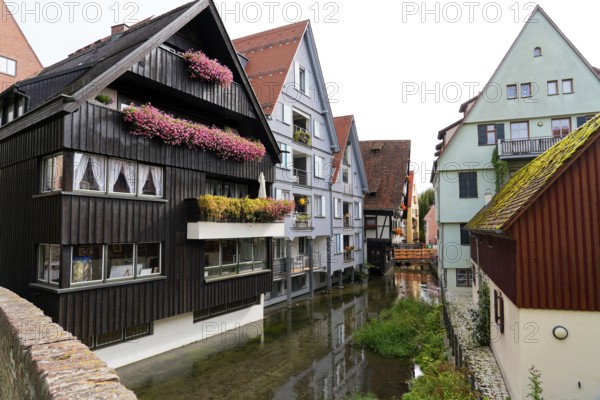 The picturesque fishermen's quarter in Ulm with its beautiful half-timbered houses on the Blau