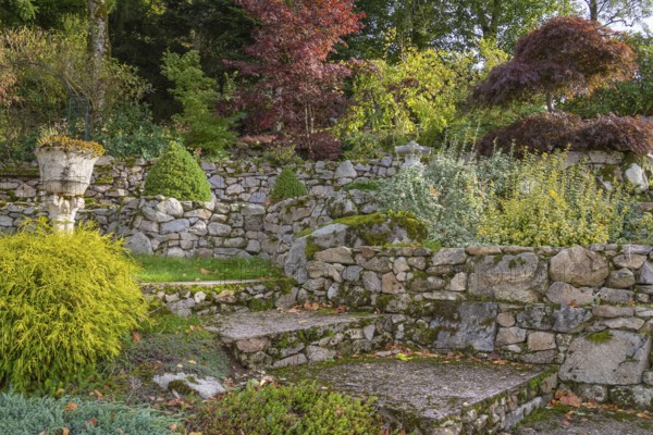 Idyllic garden scenery near Gerardmer, a commune in the Vosges department in Grand Est in