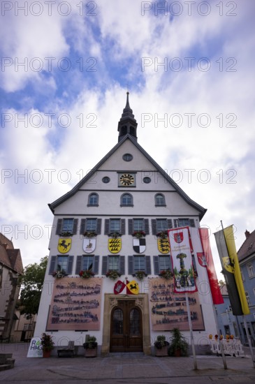 Historical depiction of folk festival parade, at the town hall, Bad Cannstatt, Stuttgart,