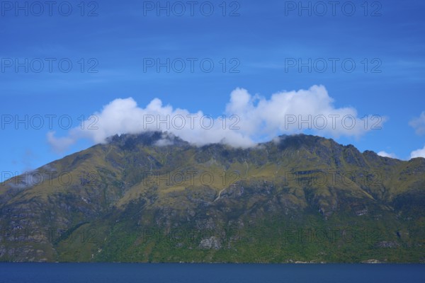Majestic mountains with clouds against a clear blue sky, Devil's Staircase Lookout Point, Kingston,