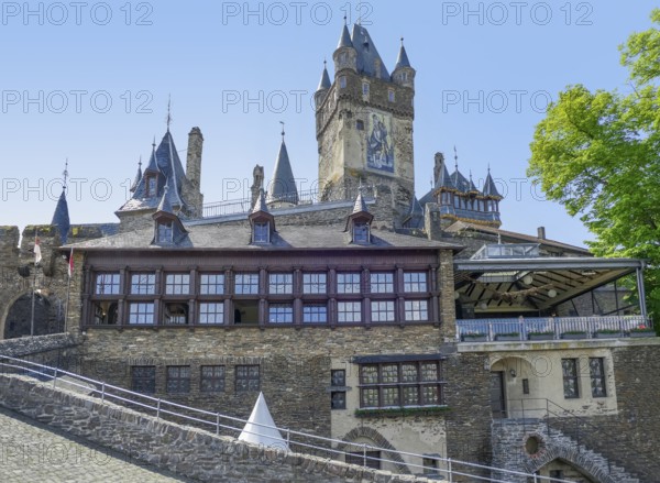 Impression of Cochem Imperial Castle at Moselle river in Rhineland-Palatinate, Germany, at summer