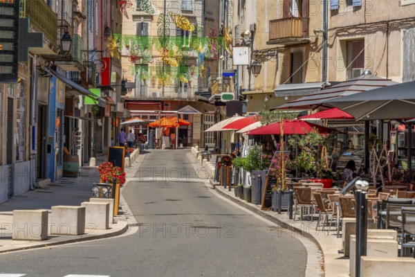 Impression of Orange, a commune in the Provence region in southeastern France at summer time