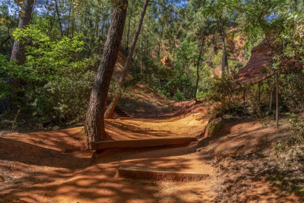 Impression around the Ochre Path near Roussillon, a commune in the Vaucluse department of the
