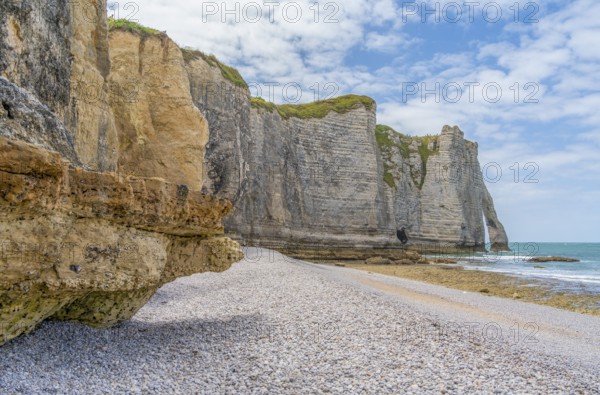 Coastal scenery around Etretat, a commune in the Seine-Maritime department in the Normandy region