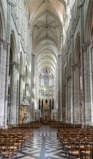 Scenery inside the Amiens Cathedral in Amiens, a city and commune in northern France. It is the