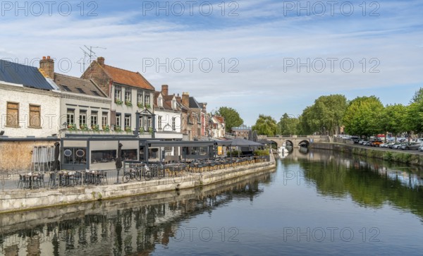 Impression around Quai Belu on the banks of the Somme in Amiens, a city and commune in northern