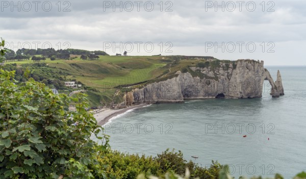 Coastal scenery around Etretat, a commune in the Seine-Maritime department in the Normandy region