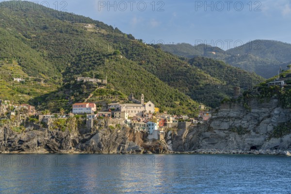 Scenery around Vernazza, a small town at a coastal area named Cinque Terre in Liguria, located in