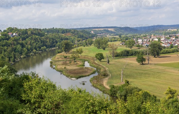 High angle scenery around Offenau, seen from Bad Wimpfen, a historic spa town in the district of