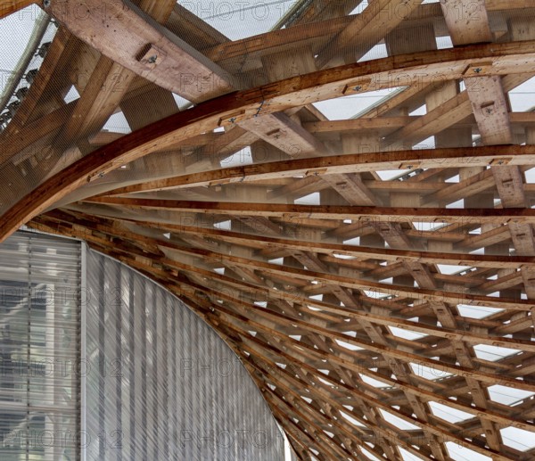 Roof substructure seen at the Centre Pompidou-Metz, a museum of modern and contemporary art in