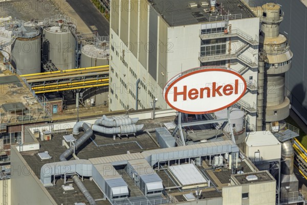 Aerial view, Henkel AG chemical plant site, Holthausen, Düsseldorf, Rhineland, North