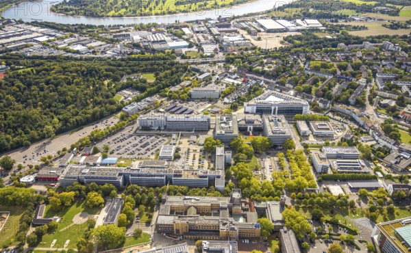 Aerial view, Henkel chemical plant area, industrial area, Holthausen, Düsseldorf, Ruhr area, North