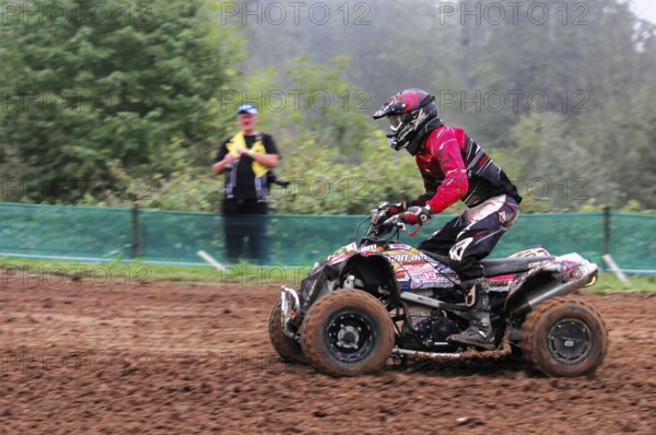Motocross, Rudersberg, Baden-Württemberg, Germany, Europe, motocross quad on race track with