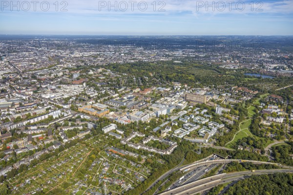 Aerial view, University Hospital Düsseldorf, Bilk, Düsseldorf, Ruhr area, North Rhine-Westphalia,