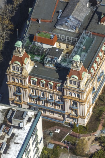 Aerial view, Asklepios Fachklinik Fürstenhof in Bad Wildungen in Hesse. Bad Wildungen, spa centre