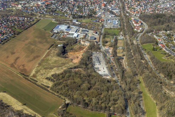Aerial view, archaeological site at the Korbacher Spalte on Frankenberger Landstraße in Korbach.