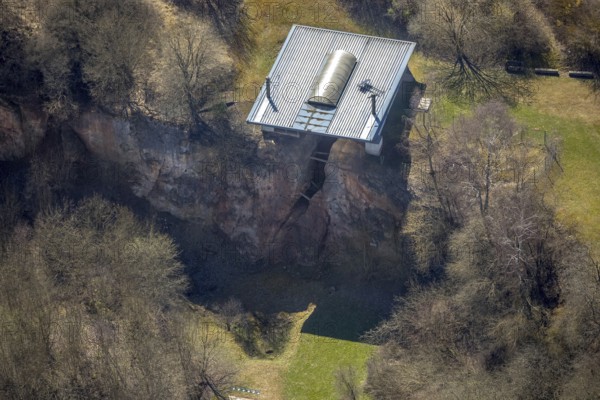Aerial view, archaeological site at the Korbacher Spalte on Frankenberger Landstraße in Korbach.