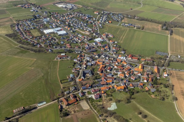 Aerial view, Meineringhausen in Korbach. District town Korbach, district Waldeck-Frankenberg in