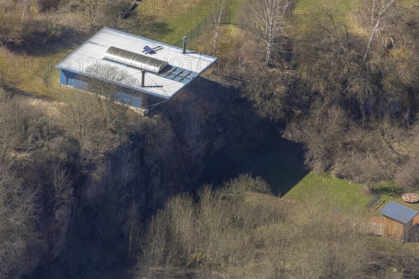 Aerial view, archaeological site at the Korbacher Spalte on Frankenberger Landstraße in Korbach.