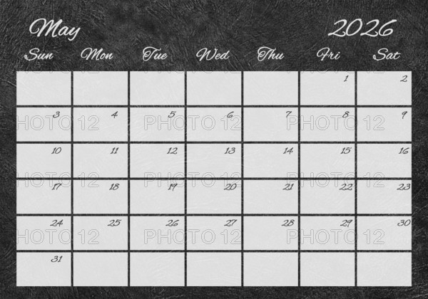 Printable Wall Calendar, May 2026 Retro