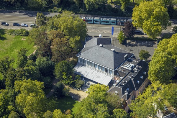 Aerial photograph, Künstlerverein Malkasten KVM in Malkasten-Haus am Malkastenpark, Pempelfort,