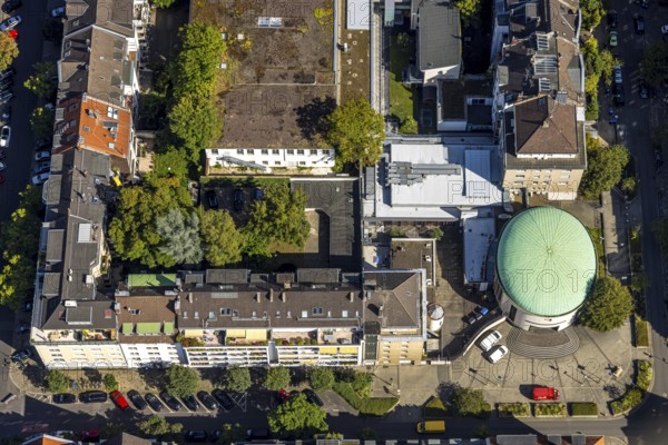 Aerial view, Jewish community Düsseldorf synagogue, Sabra Düsseldorf, residential buildings
