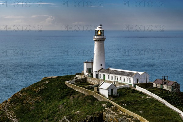 South Stack Island With South Stack Lighthouse And View To The Irish Sea In North Wales, United