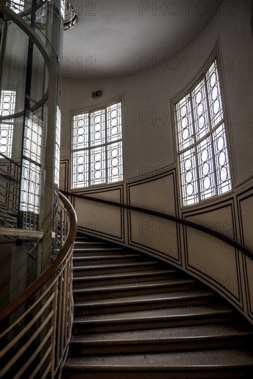 Staircase With Curved Steps In Historic Art Nouveaux Building In The Inner City Of Vienna In