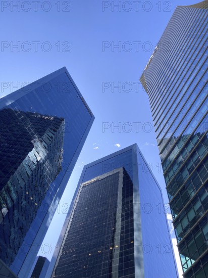 Impressive architecture and reflections in the glass facades of the skyline in the centre of Buenos
