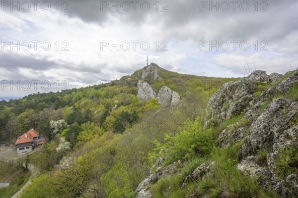 View from the castle ruins of Kalnik over the rocky ridge, Comuna Kalnik, Koprivnica-Križevc