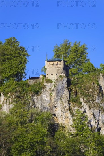 Augustenturm, Lichtenstein Castle, fairytale castle of Württemberg, romantic fairytale castle on