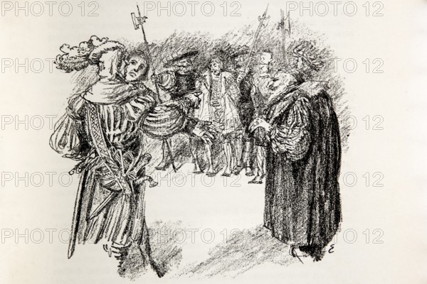 Illustration by Hermann Ebers, 21 June 1881 to 10 February 1955, painter, draughtsman, artist,