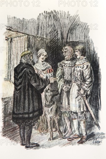 Illustration by Hermann Ebers, 21 June 1881 to 10 February 1955, painter, draughtsman, artist,