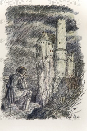 Illustration by Hermann Ebers, 21 June 1881 to 10 February 1955, painter, draughtsman, artist,