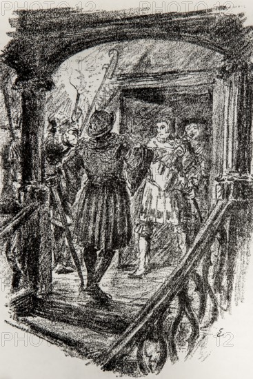 Illustration by Hermann Ebers, 21 June 1881 to 10 February 1955, painter, draughtsman, artist,