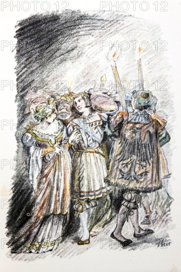 Illustration by Hermann Ebers, 21 June 1881 to 10 February 1955, painter, draughtsman, artist,
