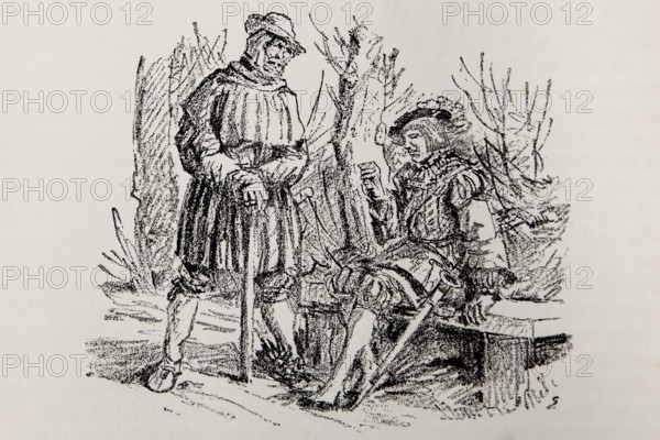 Illustration by Hermann Ebers, 21 June 1881 to 10 February 1955, painter, draughtsman, artist,