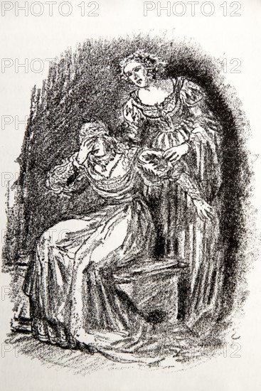 Illustration by Hermann Ebers, 21 June 1881 to 10 February 1955, painter, draughtsman, artist,