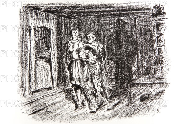 Illustration by Hermann Ebers, 21 June 1881 to 10 February 1955, painter, draughtsman, artist,