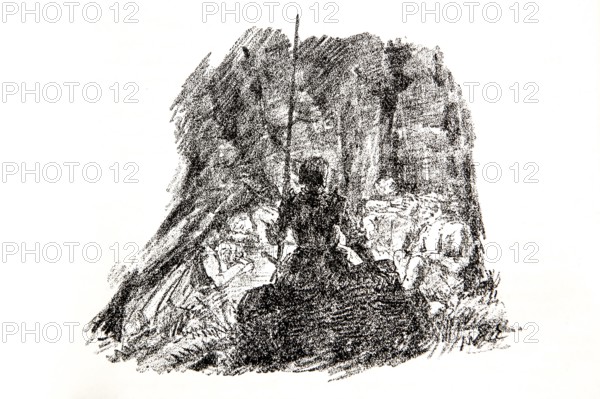 Illustration by Hermann Ebers, 21 June 1881 to 10 February 1955, painter, draughtsman, artist,