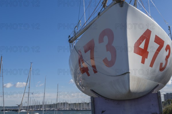 Strande marina near Kiel, Rendsburg-Eckernförde district, behind the Olympic and marina harbour of