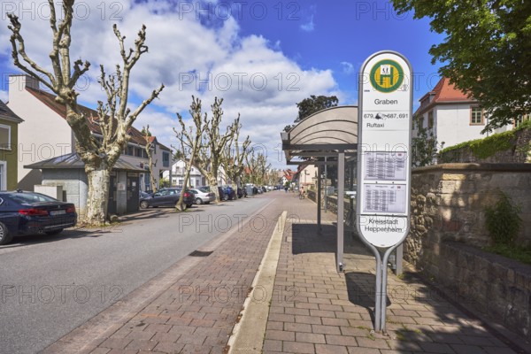 Bus stop Graben, bus shelter, public transport, public transport, street, multi-family houses,