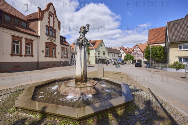 Jokus fountain, stone fountain, historical buildings, general architecture, central island, road,