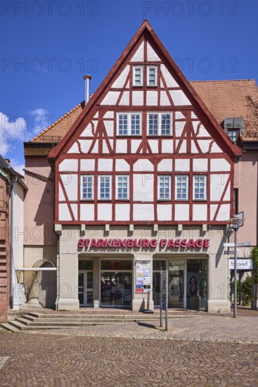 Starkenburg Passage, shopping centre, entrance with stairs, cobblestones, pedestrian zone,