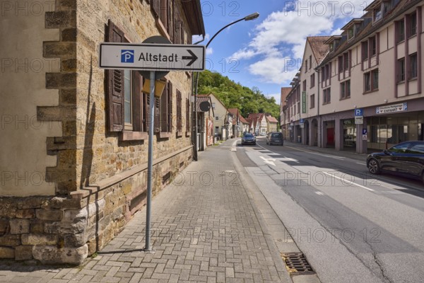 Underground car park Altstadt, street, general architecture, signpost to car park, parking lane