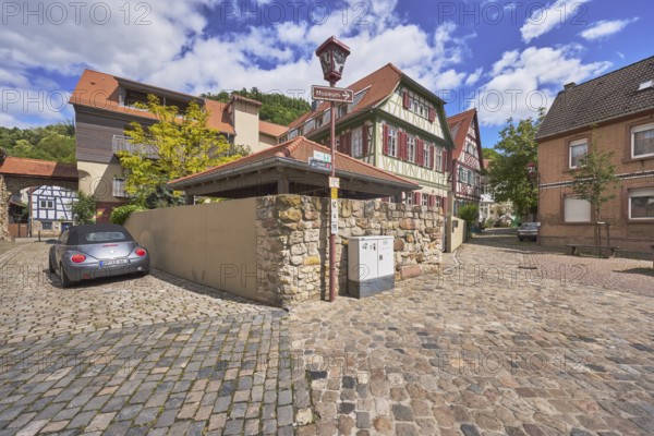 Old town, half-timbered houses, buildings, town gate Sickinger Tor, town fortifications,