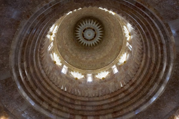 Impressive dome view with geometric architecture and light, Yazidi temple, Yazidi temple, the
